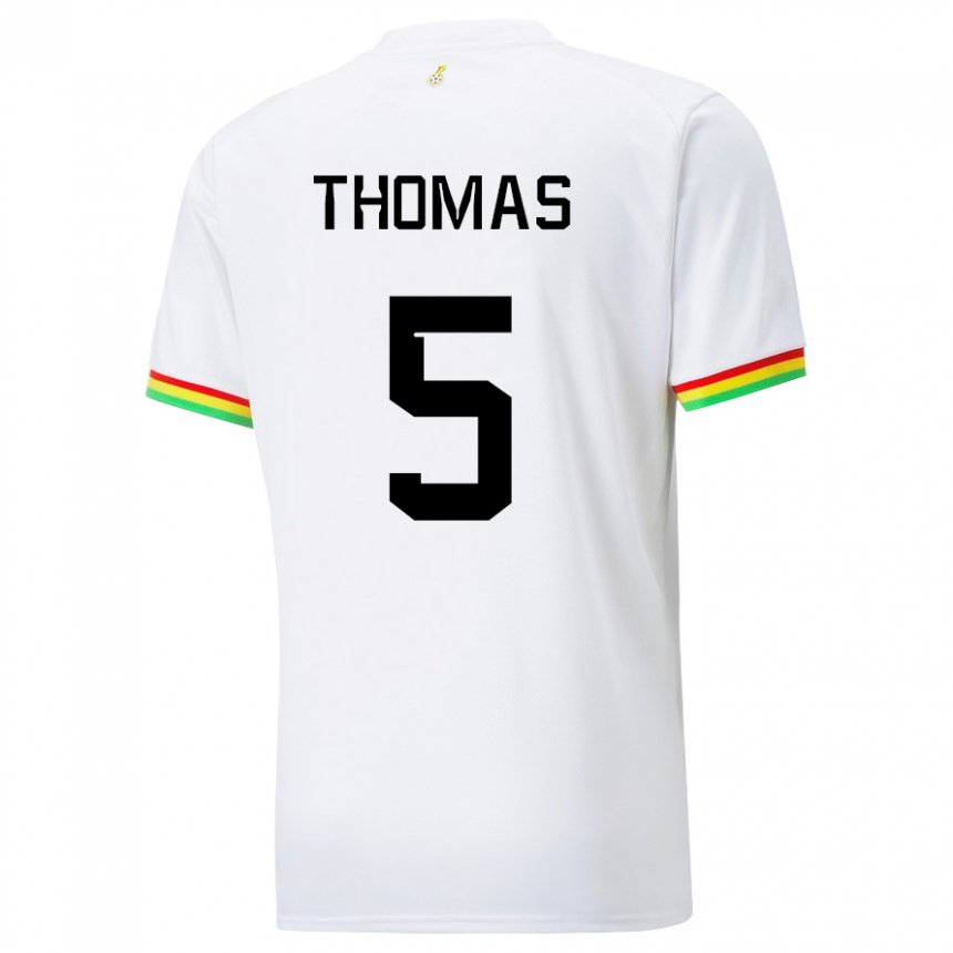 Dzieci Ghany Thomas Partey #5 Biały Domowa Koszulka 22-24 Koszulki Klubowe