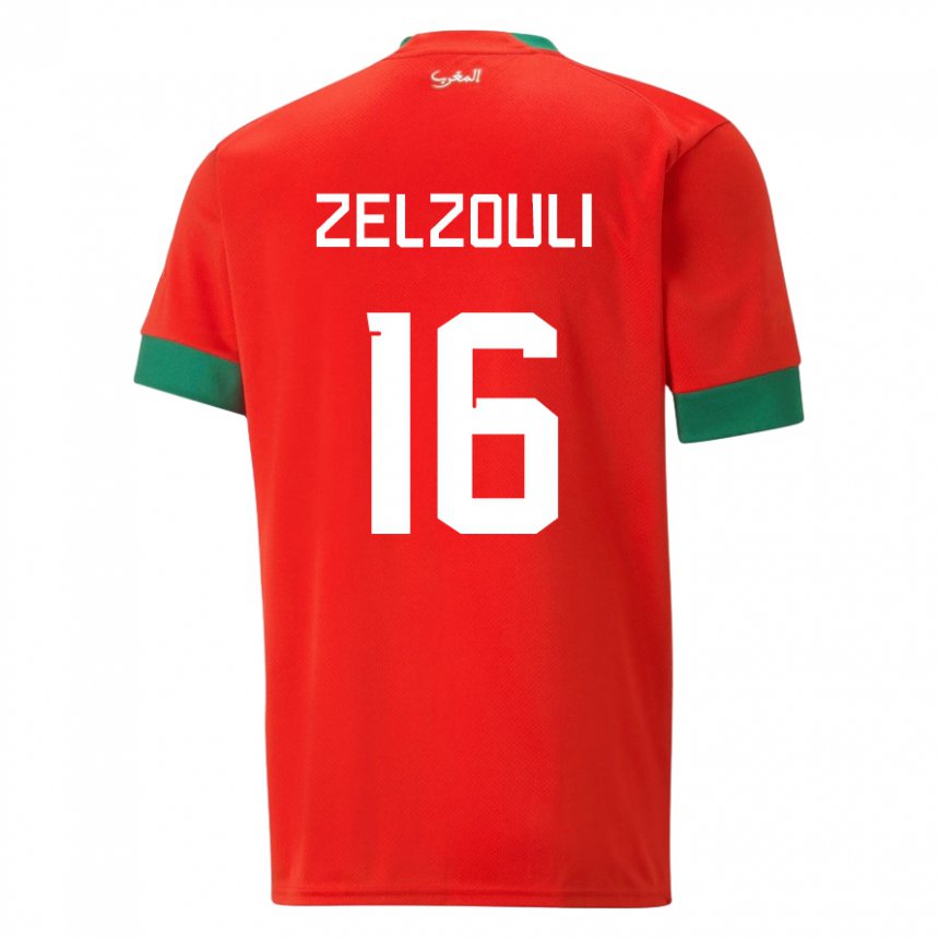 Dzieci Maroka Abdessamad Zelzouli #16 Czerwony Domowa Koszulka 22-24 Koszulki Klubowe