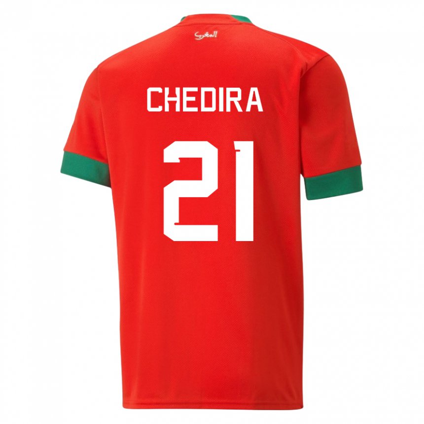 Dzieci Maroka Walid Chedira #21 Czerwony Domowa Koszulka 22-24 Koszulki Klubowe