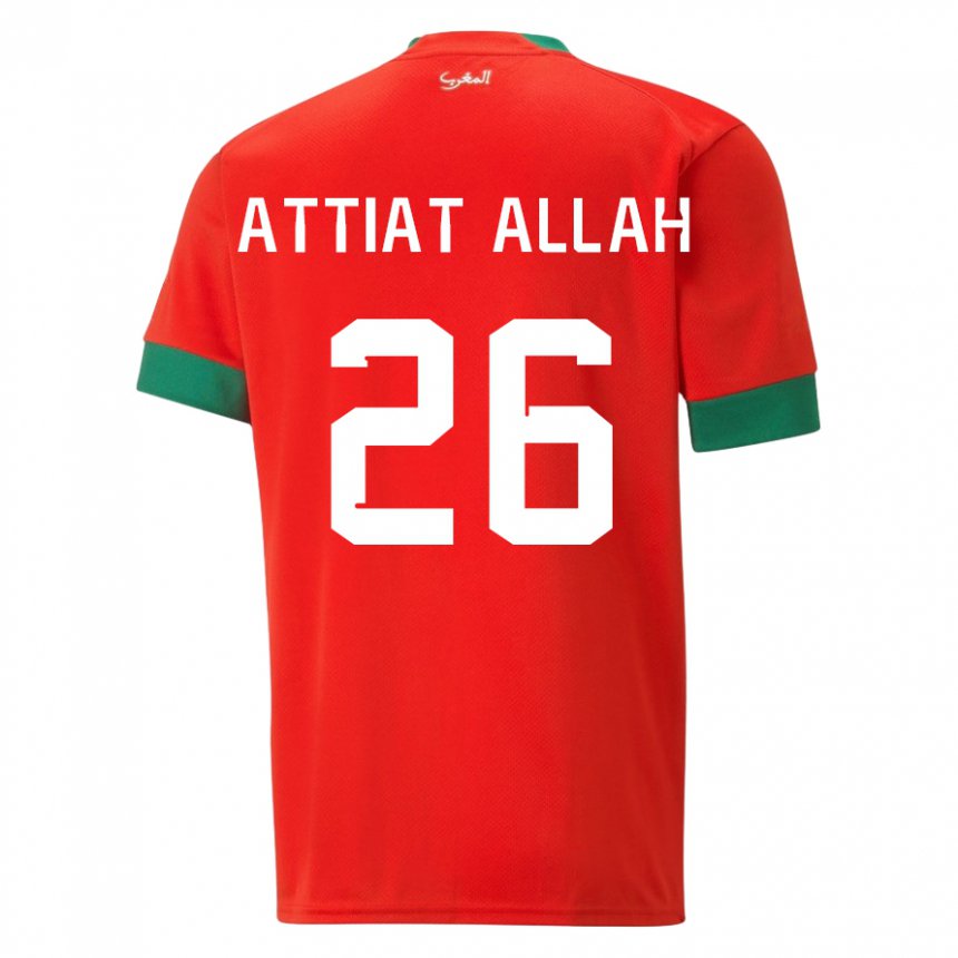 Dzieci Maroka Yahia Attiat-allah #26 Czerwony Domowa Koszulka 22-24 Koszulki Klubowe