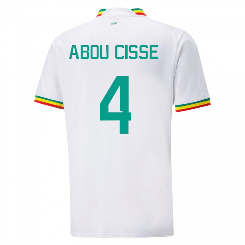 Dzieci Senegalu Pape Abou Cisse #4 Biały Domowa Koszulka 22-24 Koszulki Klubowe