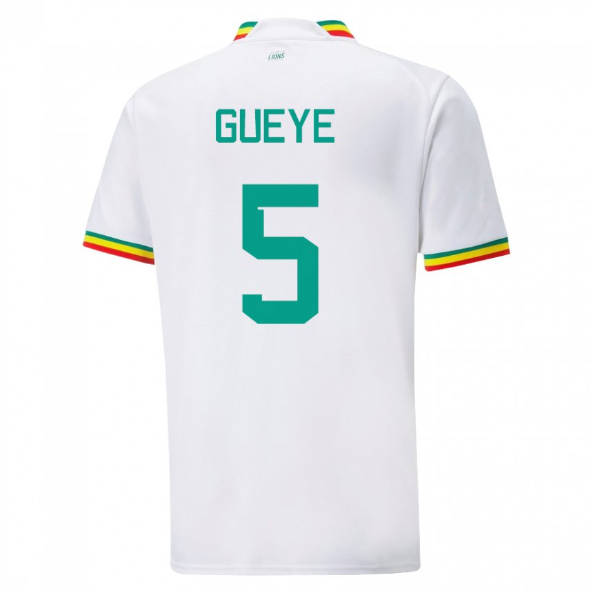 Dzieci Senegalu Idrissa Gueye #5 Biały Domowa Koszulka 22-24 Koszulki Klubowe