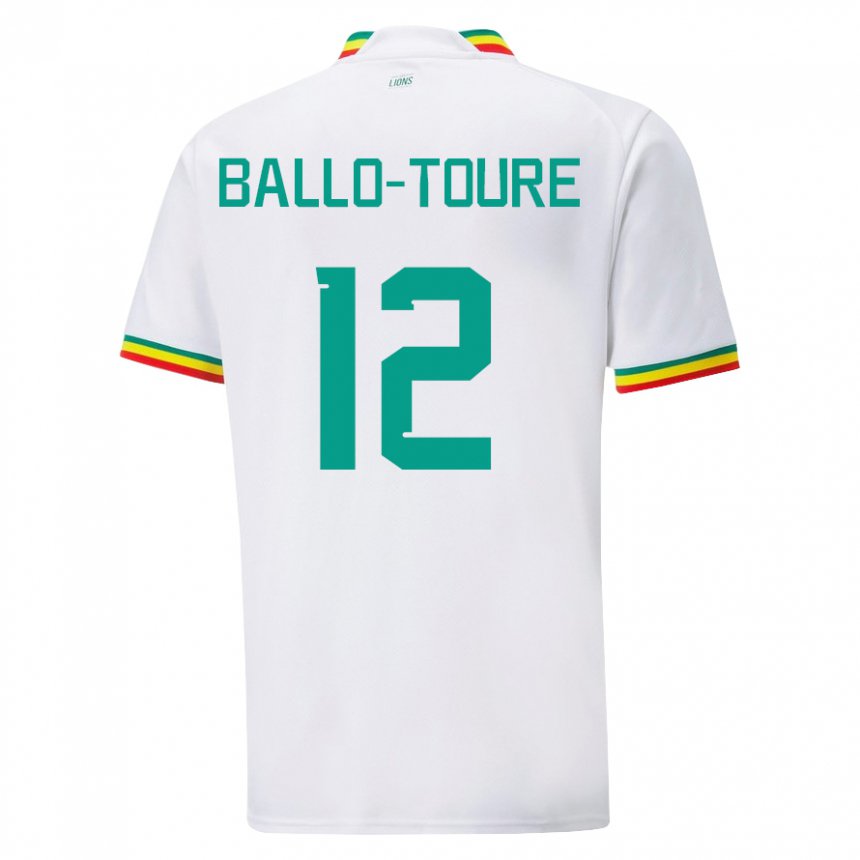 Dzieci Senegalu Fode Ballo-toure #12 Biały Domowa Koszulka 22-24 Koszulki Klubowe