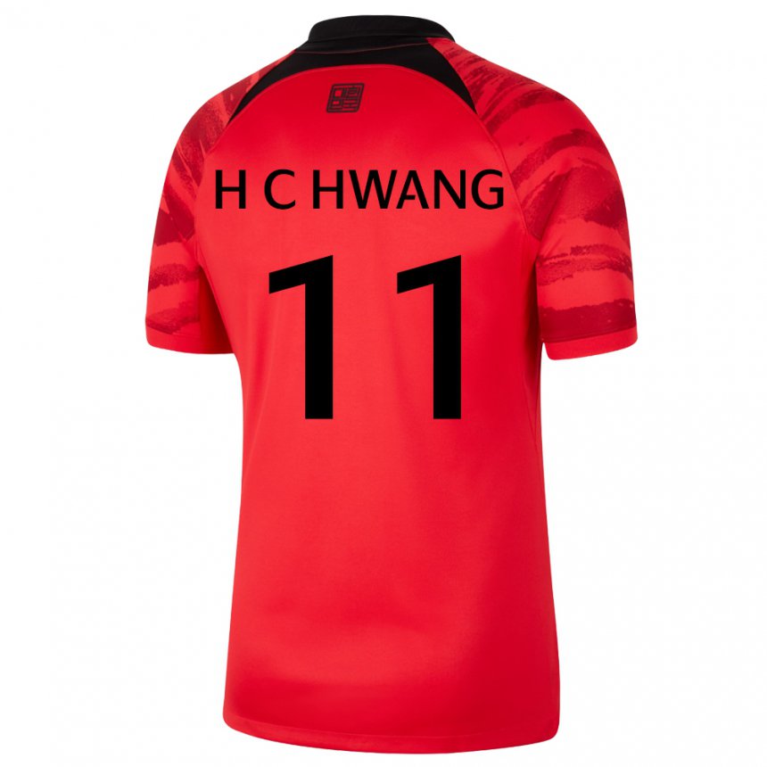 Dzieci Korei Południowej Hee-chan Hwang #11 Czerwony Czarny Domowa Koszulka 22-24 Koszulki Klubowe