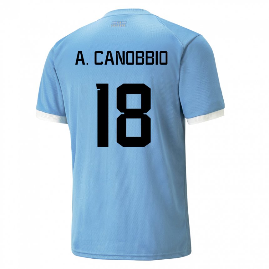 Dzieci Urugwaju Agustin Canobbio #18 Niebieski Domowa Koszulka 22-24 Koszulki Klubowe