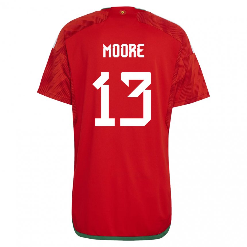 Dzieci Walii Kieffer Moore #13 Czerwony Domowa Koszulka 22-24 Koszulki Klubowe