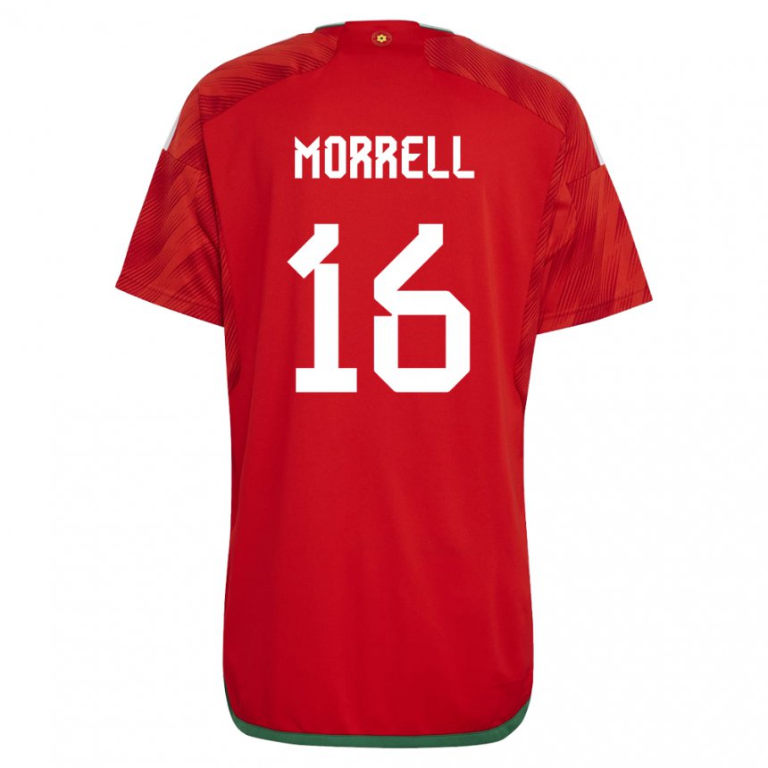 Dzieci Walii Joe Morrell #16 Czerwony Domowa Koszulka 22-24 Koszulki Klubowe