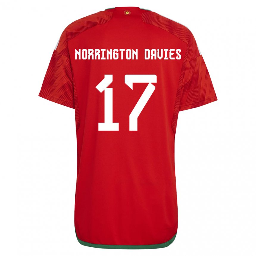Dzieci Walii Rhys Norrington Davies #17 Czerwony Domowa Koszulka 22-24 Koszulki Klubowe
