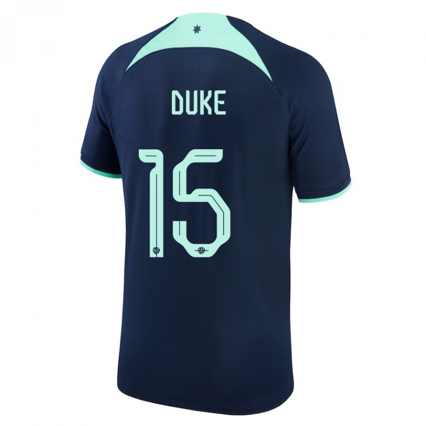Dzieci Australii Mitchell Duke #15 Ciemny Niebieski Wyjazdowa Koszulka 22-24 Koszulki Klubowe