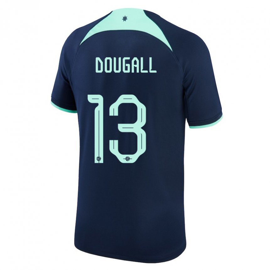 Dzieci Australii Kenny Dougall #13 Ciemny Niebieski Wyjazdowa Koszulka 22-24 Koszulki Klubowe