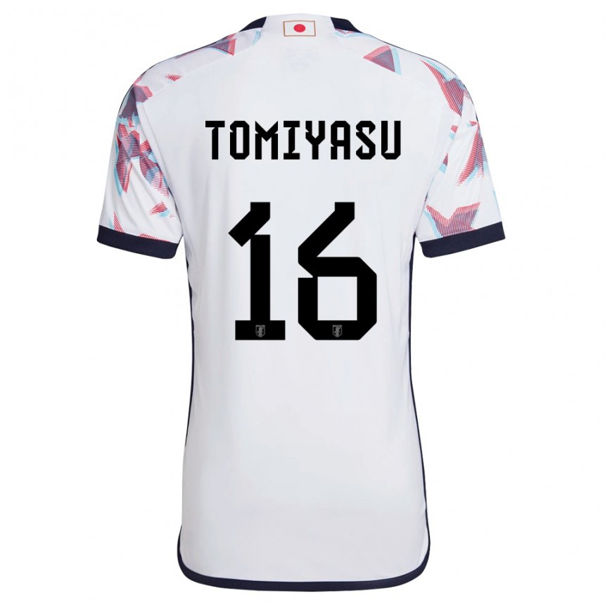 Dzieci Japonii Takehiro Tomiyasu #16 Biały Wyjazdowa Koszulka 22-24 Koszulki Klubowe