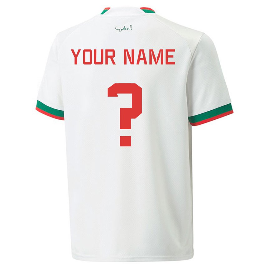 Dzieci Maroka Twoje Imię #0 Biały Wyjazdowa Koszulka 22-24 Koszulki Klubowe