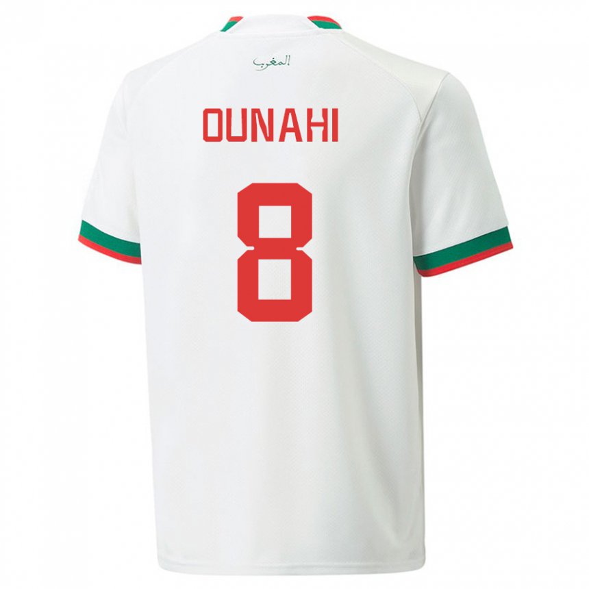 Dzieci Maroka Azzeddine Ounahi #8 Biały Wyjazdowa Koszulka 22-24 Koszulki Klubowe