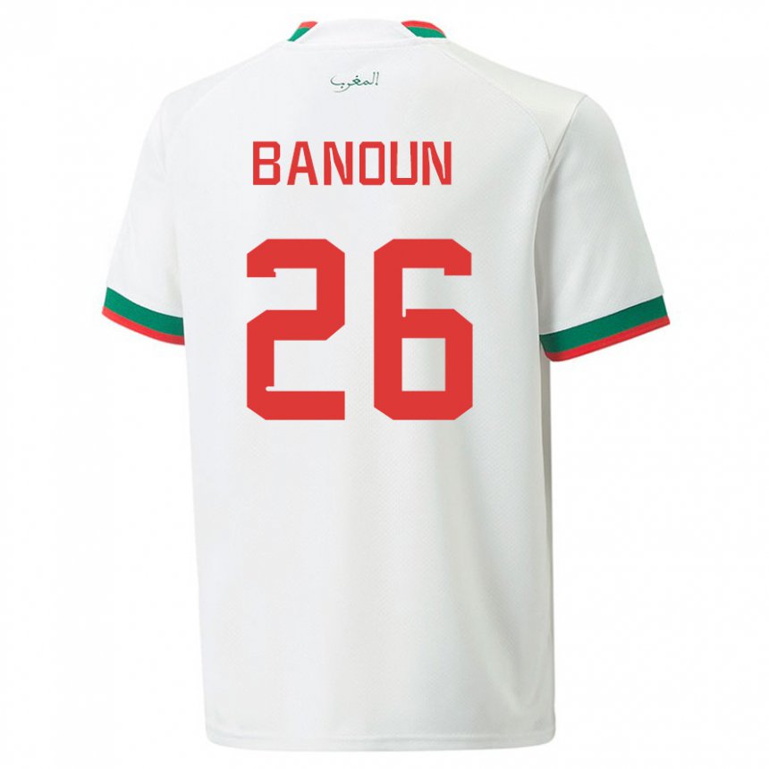Dzieci Maroka Badr Banoun #26 Biały Wyjazdowa Koszulka 22-24 Koszulki Klubowe
