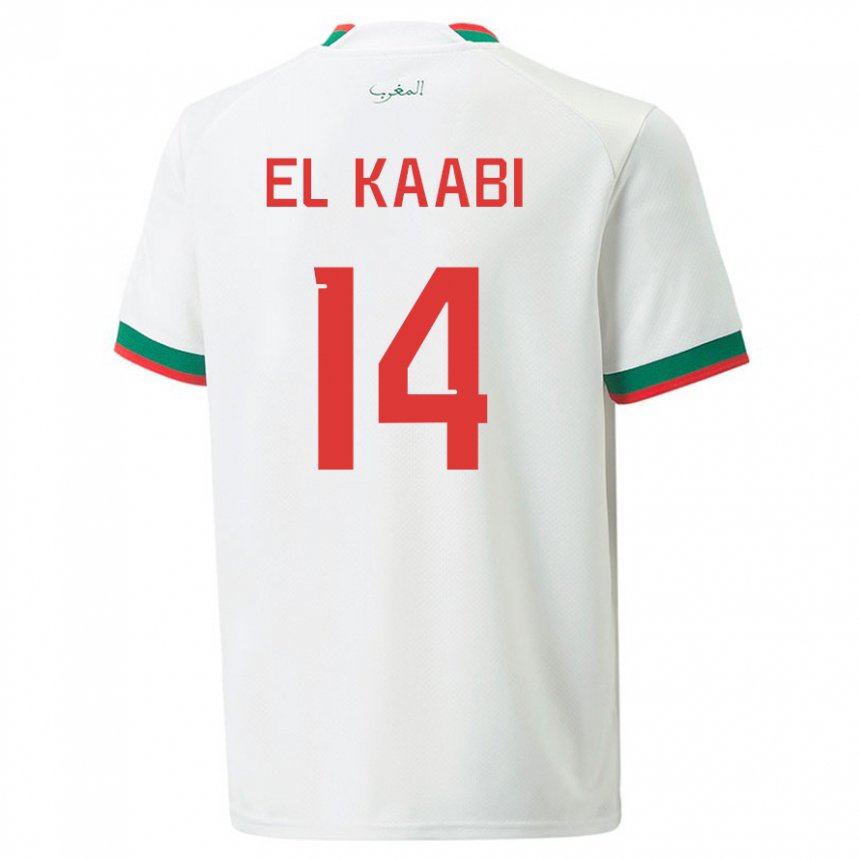 Dzieci Maroka Ayoub El Kaabi #14 Biały Wyjazdowa Koszulka 22-24 Koszulki Klubowe