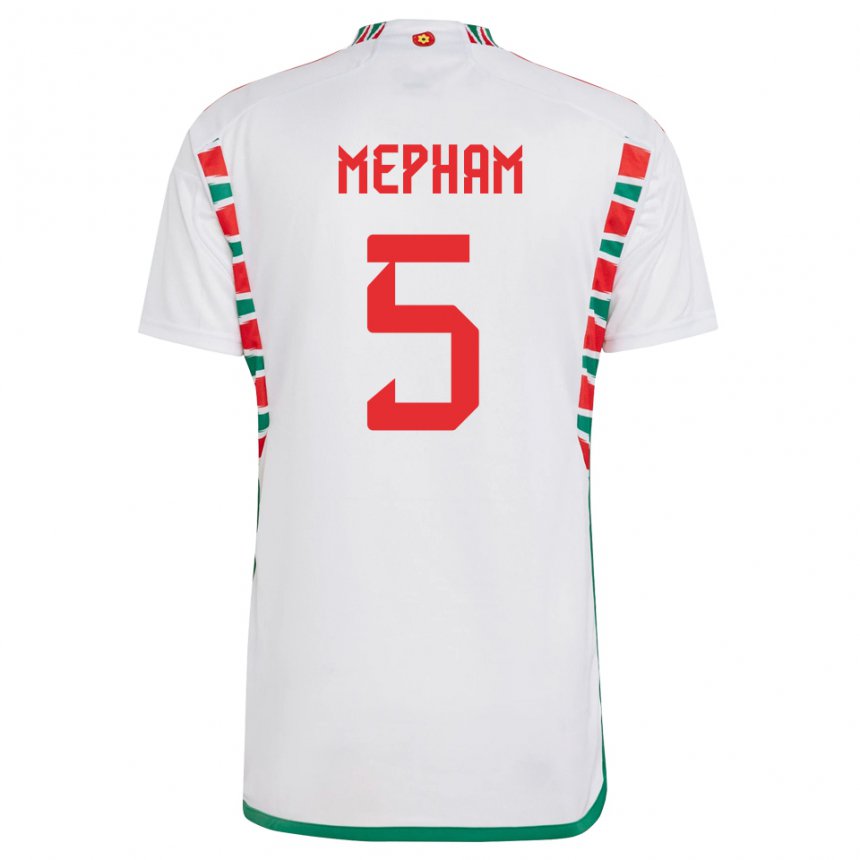 Dzieci Walii Chris Mepham #5 Biały Wyjazdowa Koszulka 22-24 Koszulki Klubowe