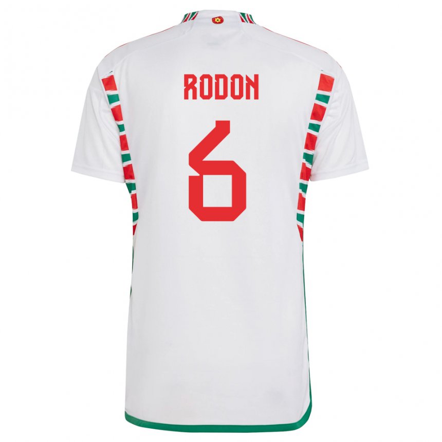 Dzieci Walii Joe Rodon #6 Biały Wyjazdowa Koszulka 22-24 Koszulki Klubowe