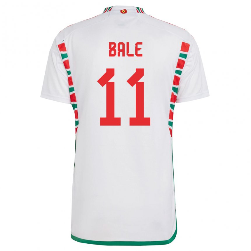 Dzieci Walii Gareth Bale #11 Biały Wyjazdowa Koszulka 22-24 Koszulki Klubowe