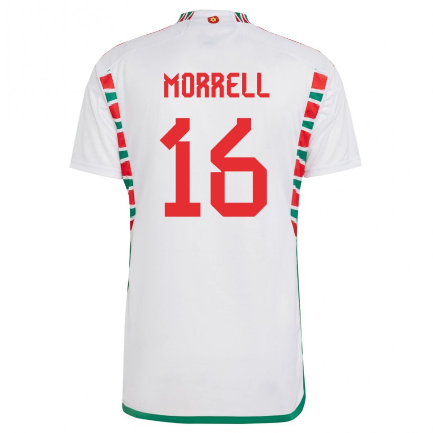 Dzieci Walii Joe Morrell #16 Biały Wyjazdowa Koszulka 22-24 Koszulki Klubowe