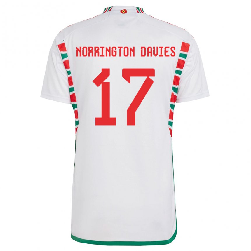 Dzieci Walii Rhys Norrington Davies #17 Biały Wyjazdowa Koszulka 22-24 Koszulki Klubowe