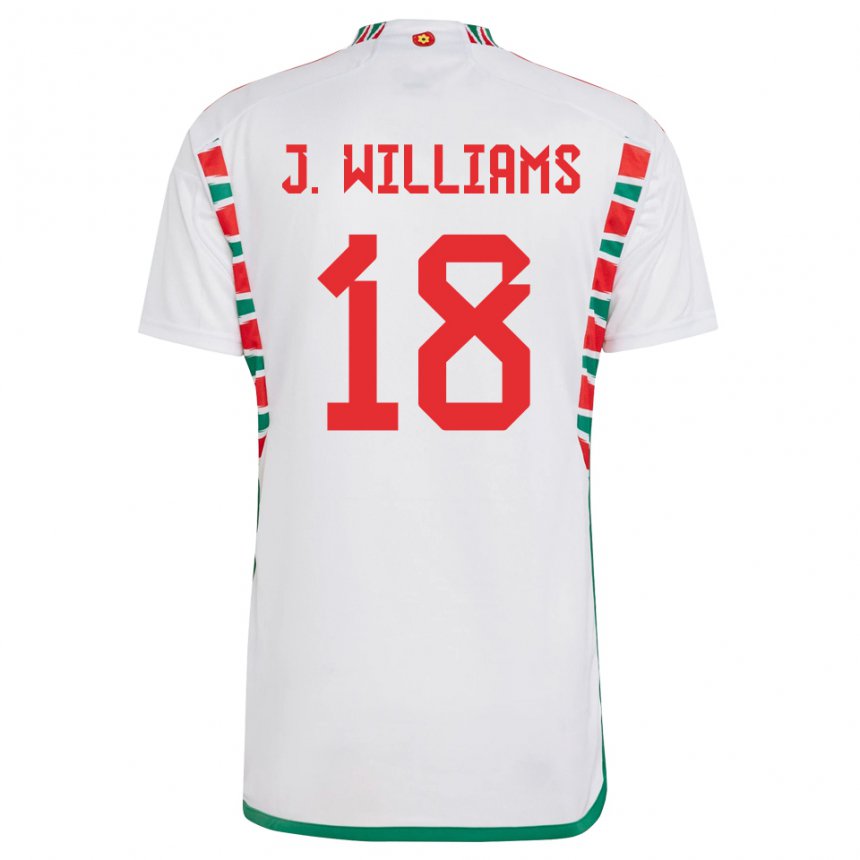Dzieci Walii Jonathan Williams #18 Biały Wyjazdowa Koszulka 22-24 Koszulki Klubowe