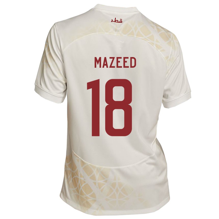 Dzieci Kataru Khalid Muneer Ali #18 Złoty Beżowy Wyjazdowa Koszulka 22-24 Koszulki Klubowe