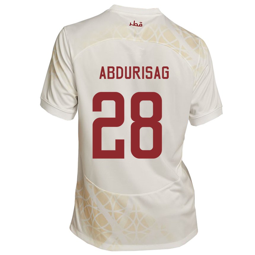 Dzieci Kataru Yusuf Abdurisag #28 Złoty Beżowy Wyjazdowa Koszulka 22-24 Koszulki Klubowe