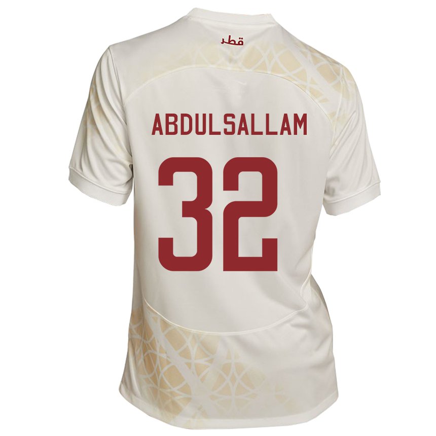 Dzieci Kataru Jassem Gaber Abdulsallam #32 Złoty Beżowy Wyjazdowa Koszulka 22-24 Koszulki Klubowe