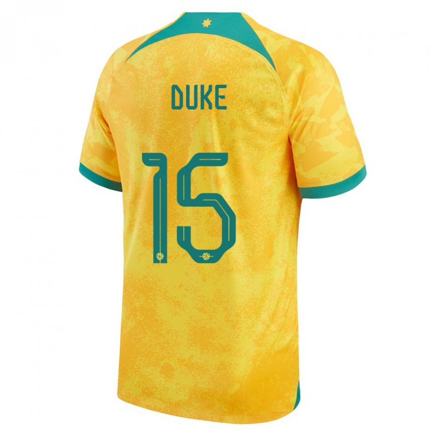 Męski Australii Mitchell Duke #15 Złoty Domowa Koszulka 22-24 Koszulki Klubowe