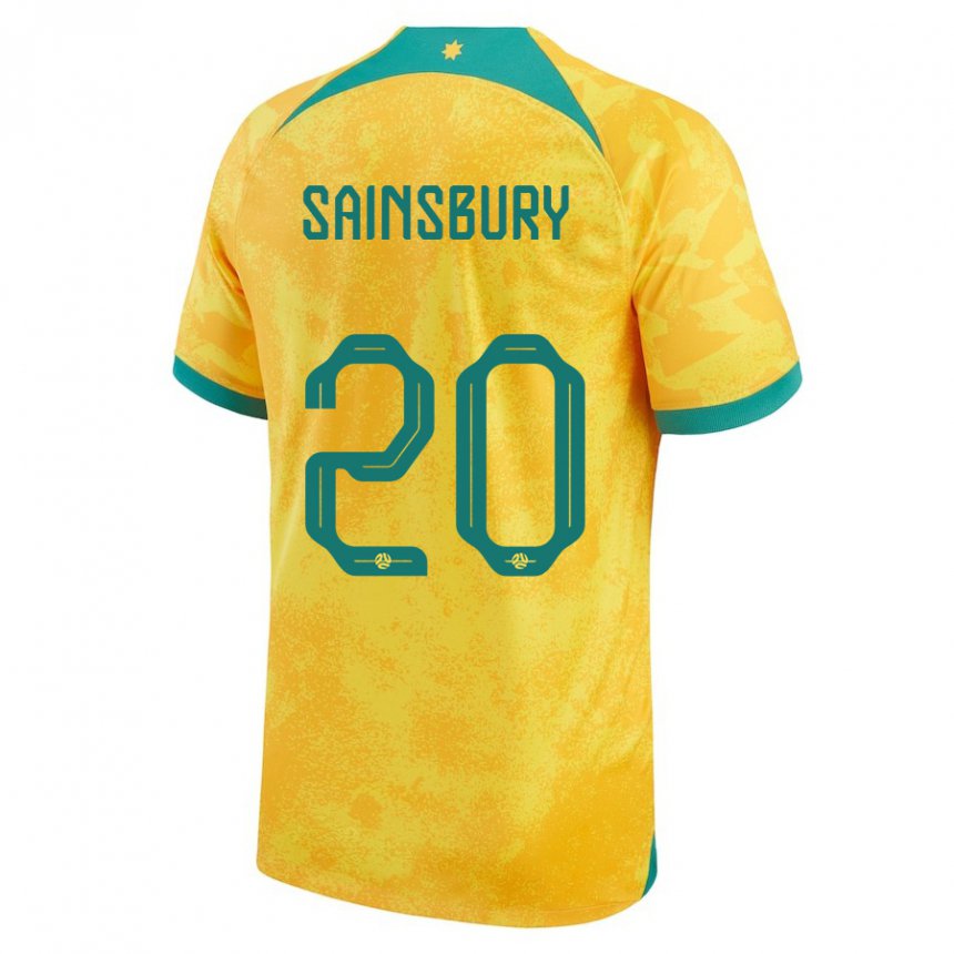 Męski Australii Trent Sainsbury #20 Złoty Domowa Koszulka 22-24 Koszulki Klubowe