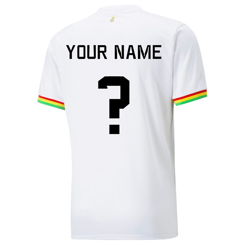 Męski Ghany Twoje Imię #0 Biały Domowa Koszulka 22-24 Koszulki Klubowe