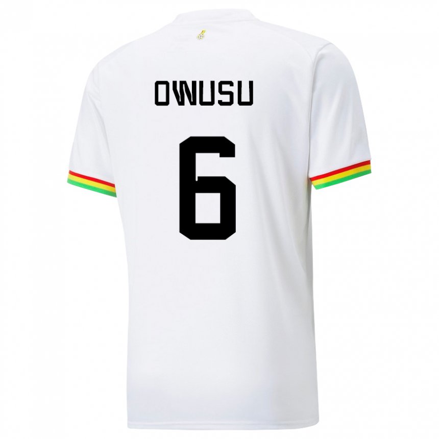 Męski Ghany Elisha Owusu #6 Biały Domowa Koszulka 22-24 Koszulki Klubowe