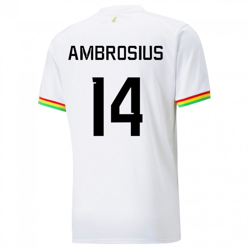 Męski Ghany Stephan Ambrosius #14 Biały Domowa Koszulka 22-24 Koszulki Klubowe