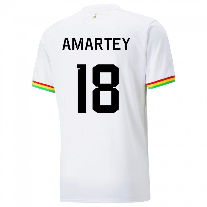 Męski Ghany Daniel Amartey #18 Biały Domowa Koszulka 22-24 Koszulki Klubowe