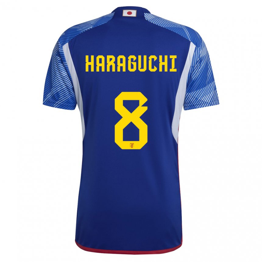 Męski Japonii Genki Haraguchi #8 Królewski Niebieski Domowa Koszulka 22-24 Koszulki Klubowe