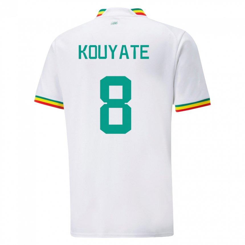 Męski Senegalu Cheikhou Kouyate #8 Biały Domowa Koszulka 22-24 Koszulki Klubowe