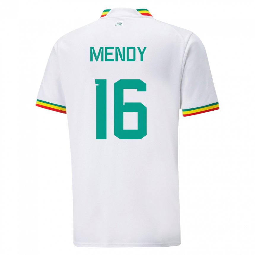 Męski Senegalu Edouard Mendy #16 Biały Domowa Koszulka 22-24 Koszulki Klubowe