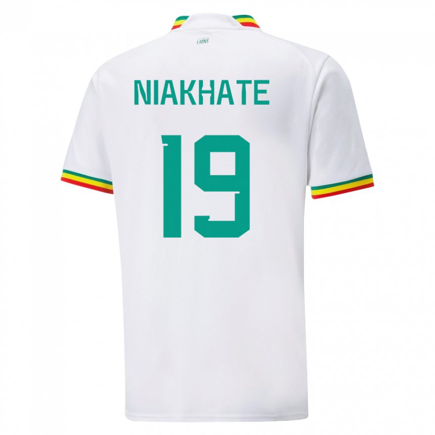 Męski Senegalu Moussa Niakhate #19 Biały Domowa Koszulka 22-24 Koszulki Klubowe