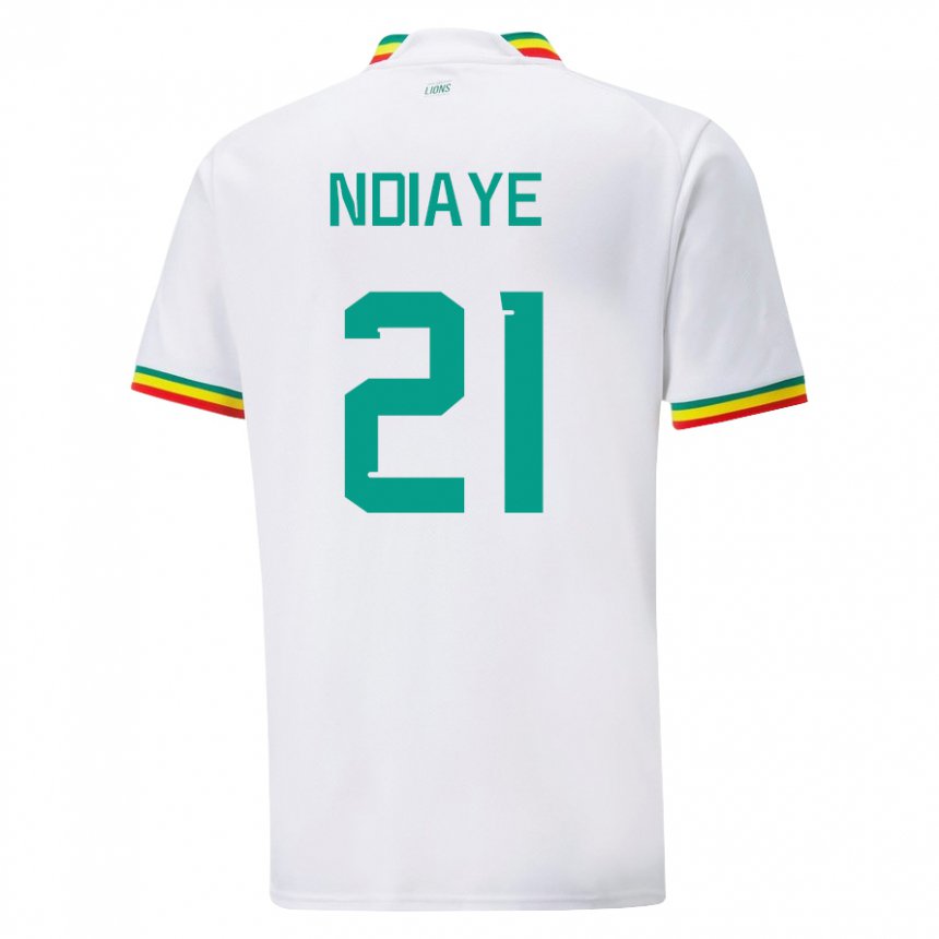 Męski Senegalu Iliman Ndiaye #21 Biały Domowa Koszulka 22-24 Koszulki Klubowe