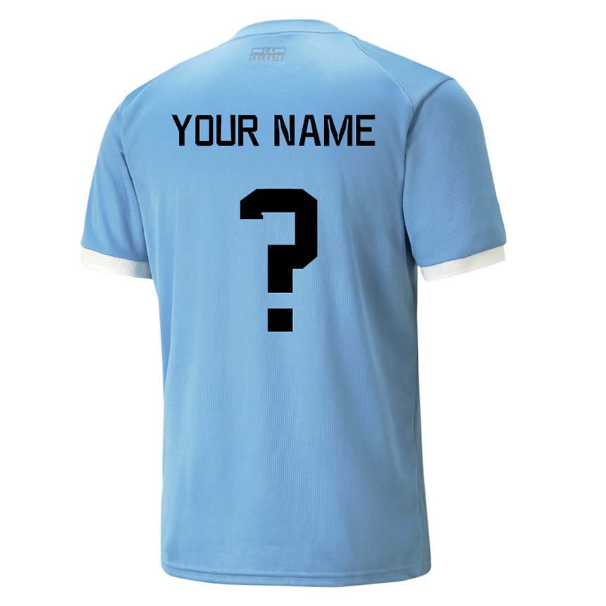 Męski Urugwaju Twoje Imię #0 Niebieski Domowa Koszulka 22-24 Koszulki Klubowe