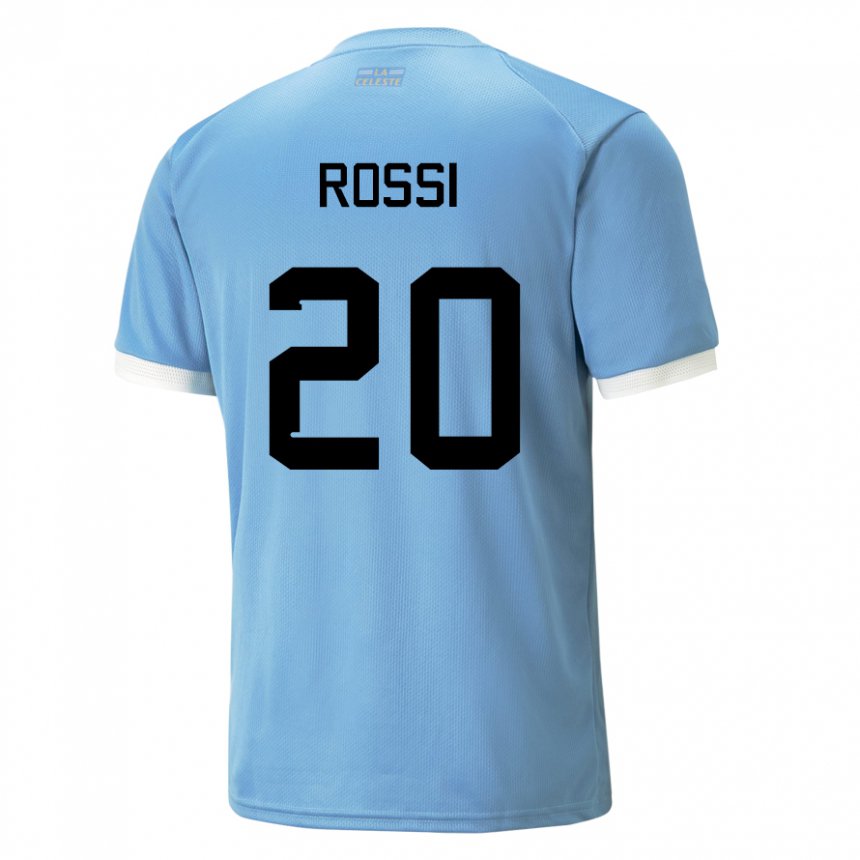Męski Urugwaju Diego Rossi #20 Niebieski Domowa Koszulka 22-24 Koszulki Klubowe