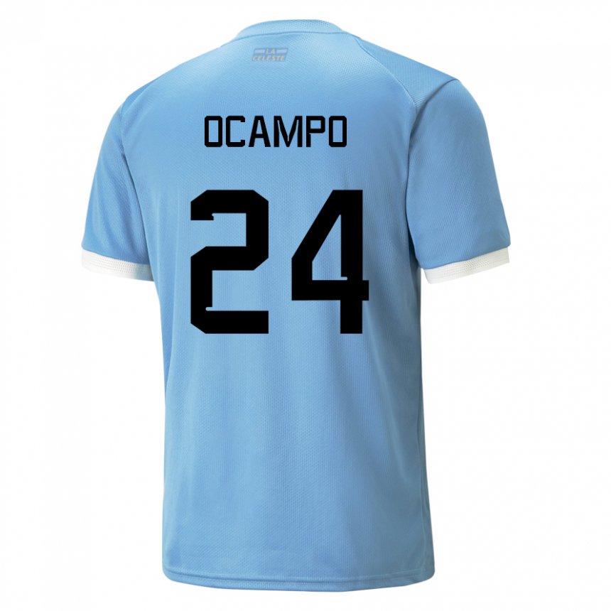 Męski Urugwaju Brian Ocampo #24 Niebieski Domowa Koszulka 22-24 Koszulki Klubowe