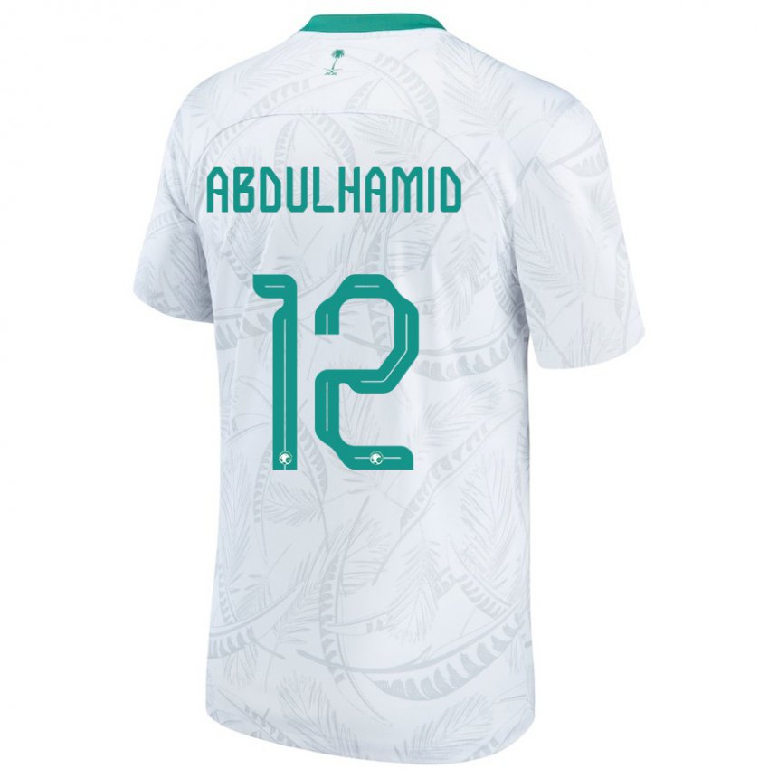 Męski Arabii Saudyjskiej Saud Abdulhamid #12 Biały Domowa Koszulka 22-24 Koszulki Klubowe