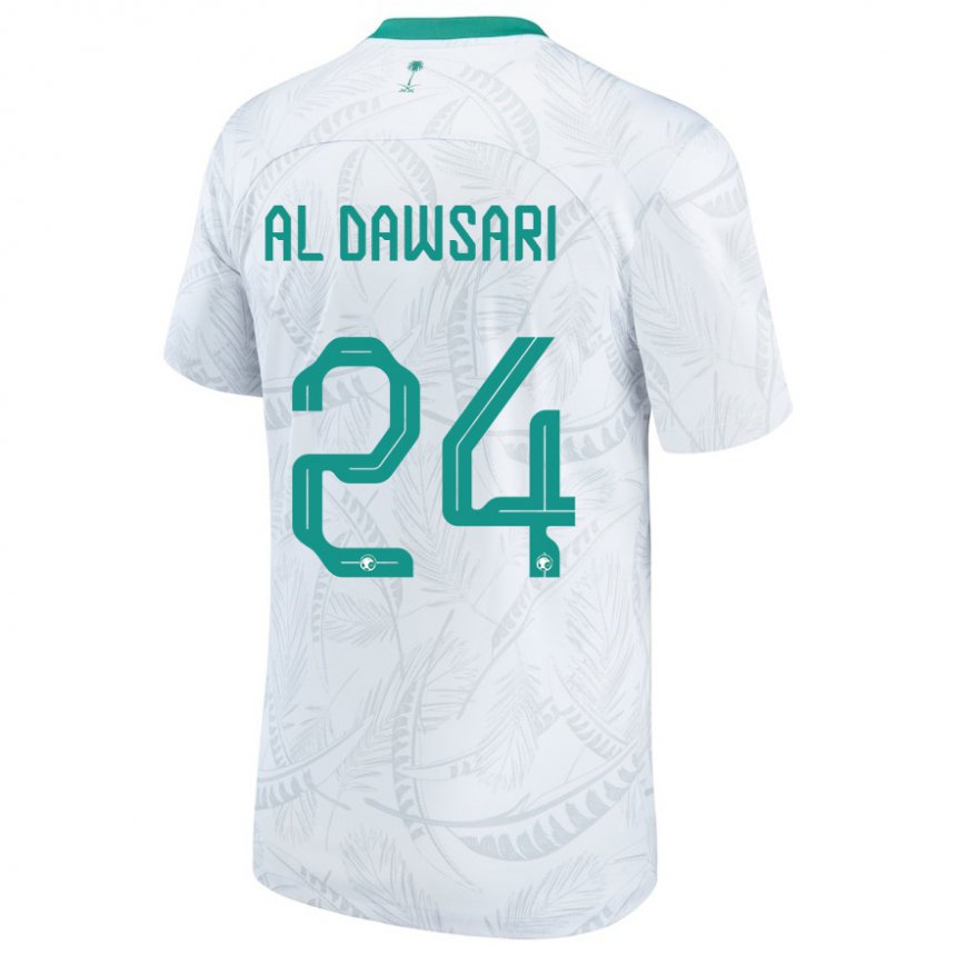Męski Arabii Saudyjskiej Nasser Al Dawsari #24 Biały Domowa Koszulka 22-24 Koszulki Klubowe