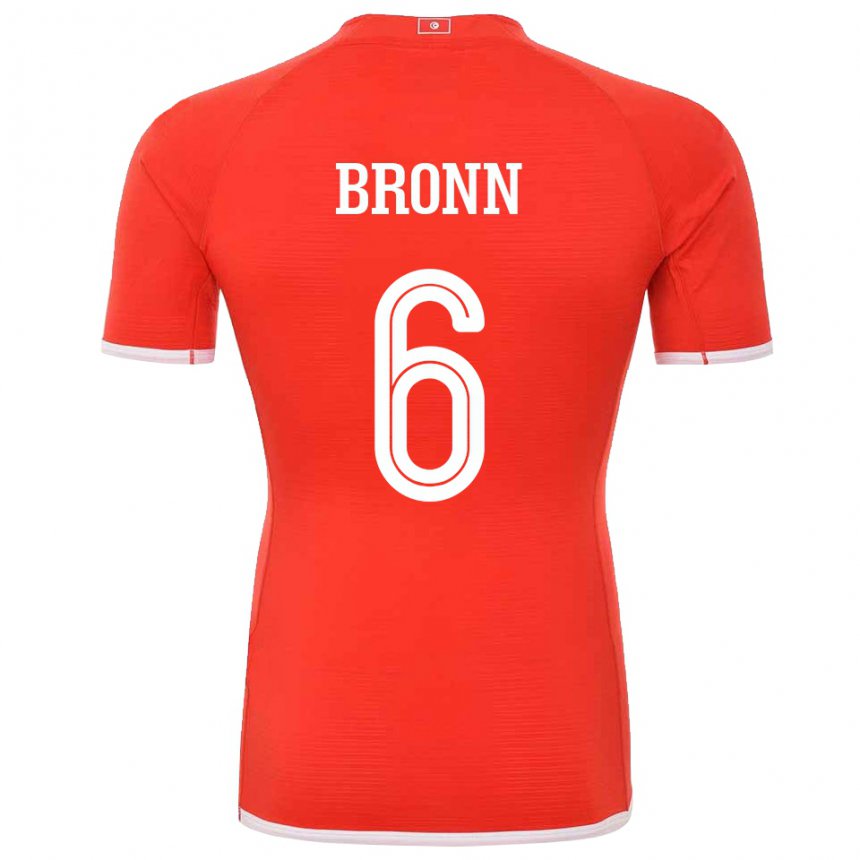Męski Tunezji Dylan Bronn #6 Czerwony Domowa Koszulka 22-24 Koszulki Klubowe
