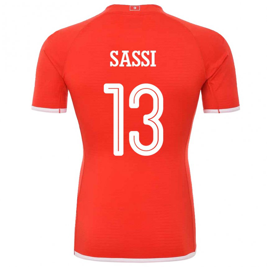 Męski Tunezji Ferjani Sassi #13 Czerwony Domowa Koszulka 22-24 Koszulki Klubowe