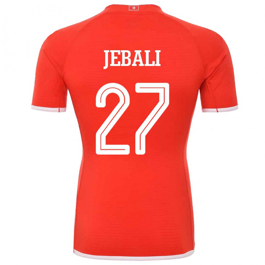 Męski Tunezji Issam Jebali #27 Czerwony Domowa Koszulka 22-24 Koszulki Klubowe