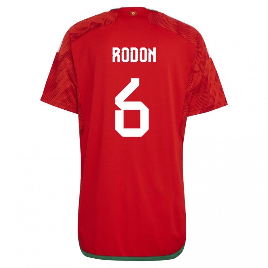 Męski Walii Joe Rodon #6 Czerwony Domowa Koszulka 22-24 Koszulki Klubowe
