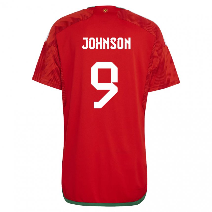 Męski Walii Brennan Johnson #9 Czerwony Domowa Koszulka 22-24 Koszulki Klubowe