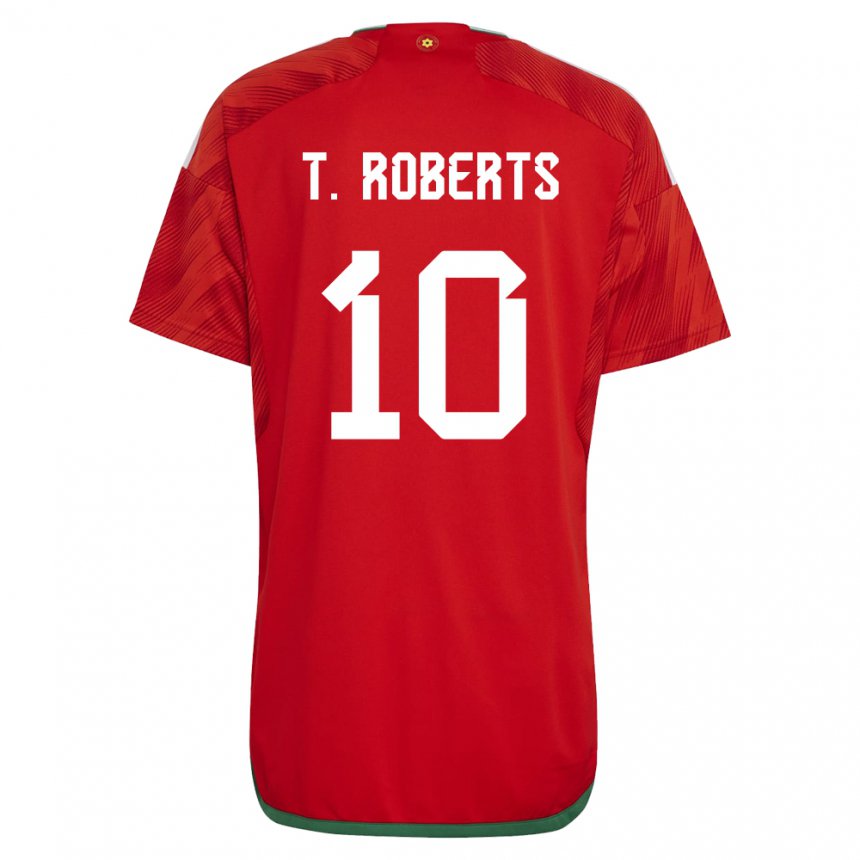 Męski Walii Tyler Roberts #10 Czerwony Domowa Koszulka 22-24 Koszulki Klubowe